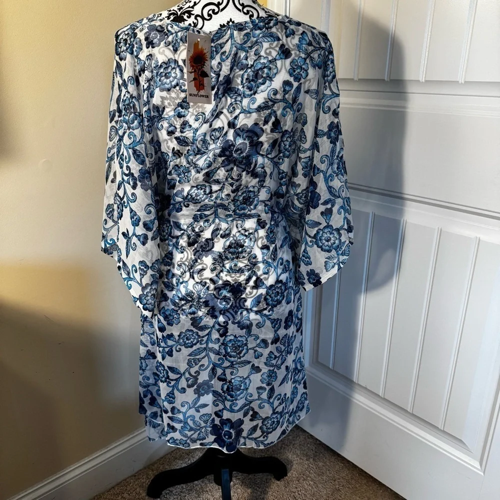 Floral Sheer Bathing Suit Coverup NWT
